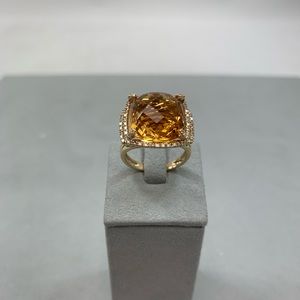 Citrine and Diamond Ring